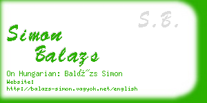 simon balazs business card